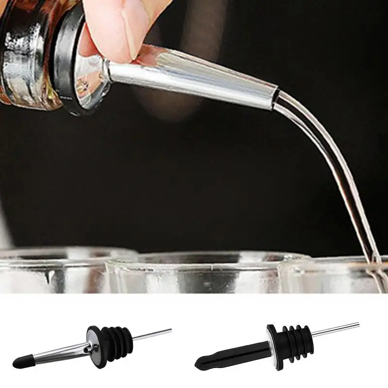 Pour Spouts For Liquor Bottles Auto Olive Oil Spout Sealing Stainless Steel Speed Bottle Pourer Bar Bartender Accessories Auto