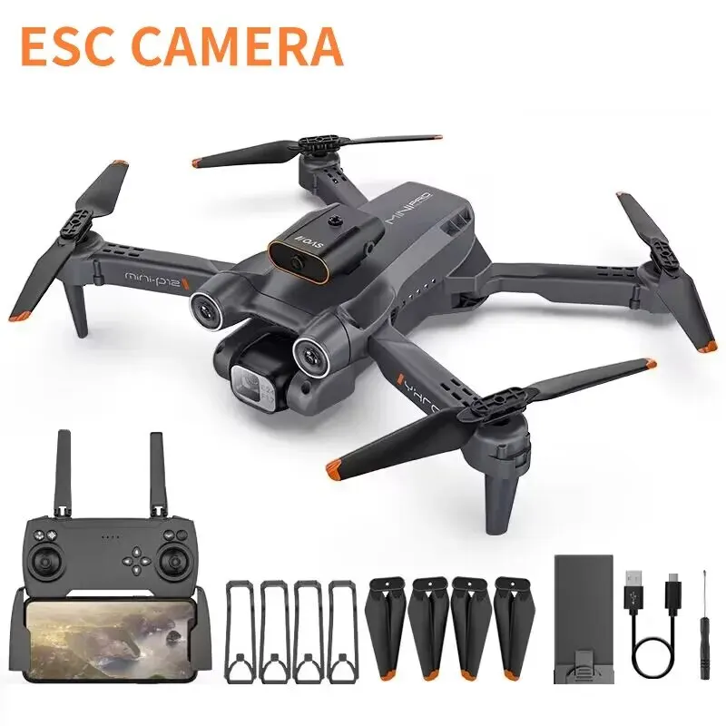 P12 Dual Camera Aerial Photography, Posicionamento de Fluxo Óptico, Veículo Aéreo Não Tripulado Dobrável, Aeronave de Controle Remoto, Toy Gift