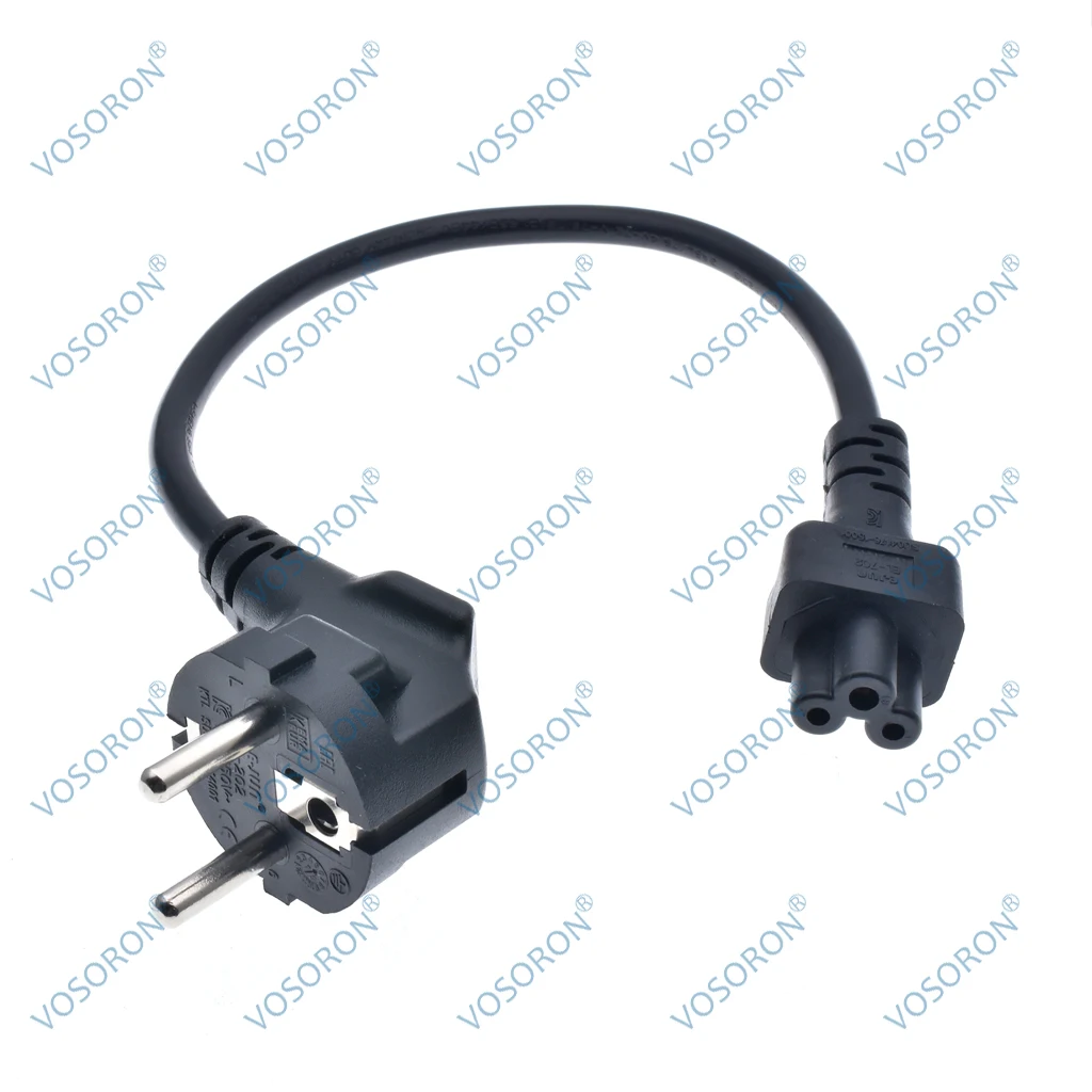1ft Europese Korte Reis Netsnoer Cee7/7 Mannelijk Naar Iec 320 C5 Vrouw Voor Laptop Notebook, 1ft Schuko Naar C5 Koord