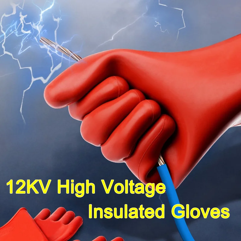 Guantes de goma de protección antielectricidad, guantes aislantes eléctricos profesionales de alto voltaje, guante de trabajo de seguridad para