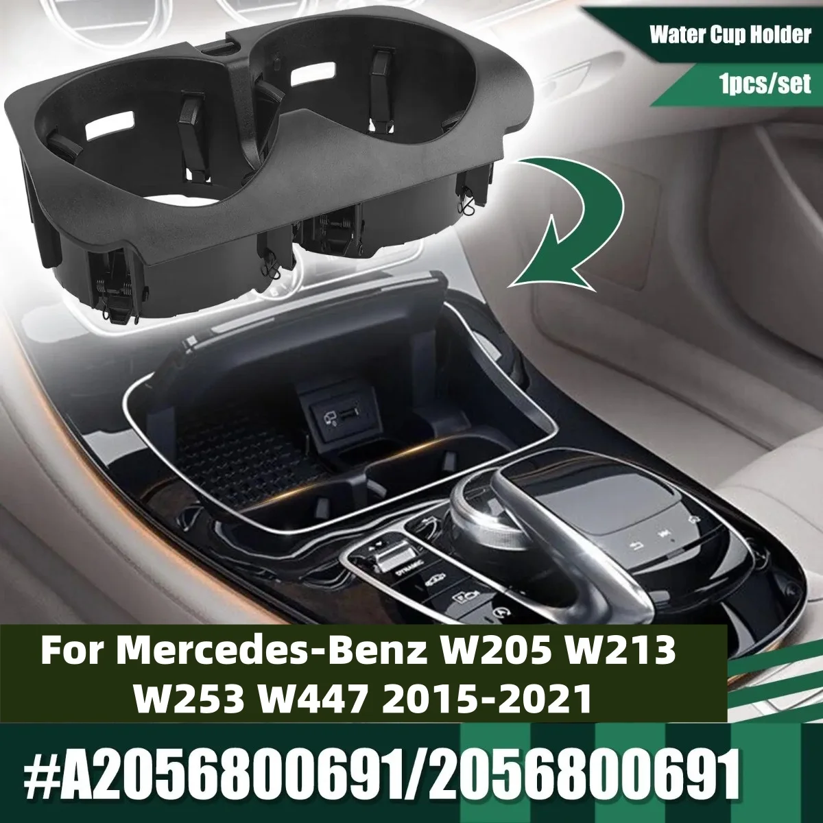 Für Mercedes-Benz W205 W213 W253 W447 2015-2021 Armlehne Vorne Mittelkonsole Trinken Wasser Tasse Flasche halter
