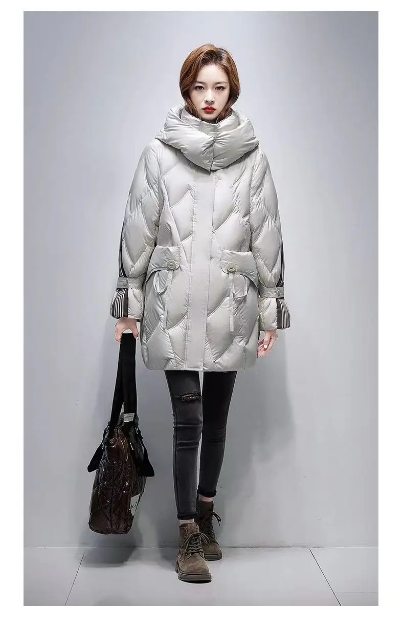 New Autumn Winter Warm Women's Down Cotton Coat Long Thick Padded Jacket Female Detachable Hooded Parker Cotton Clothes