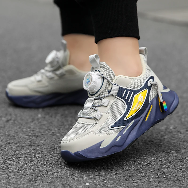 

Новое поступление, детские модные кроссовки для мальчиков и девочек, теннисная обувь, дышащие спортивные кроссовки, детская нескользящая повседневная обувь