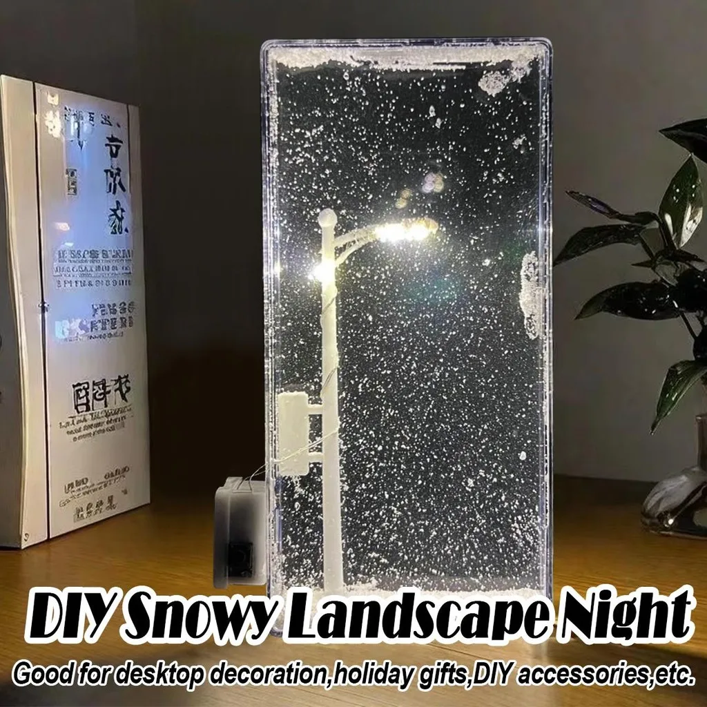 LED Snow Night Light Handmade DIY Decorative Light Children's Gift Festival Lighting Bedroom Girl Light Girl Gift