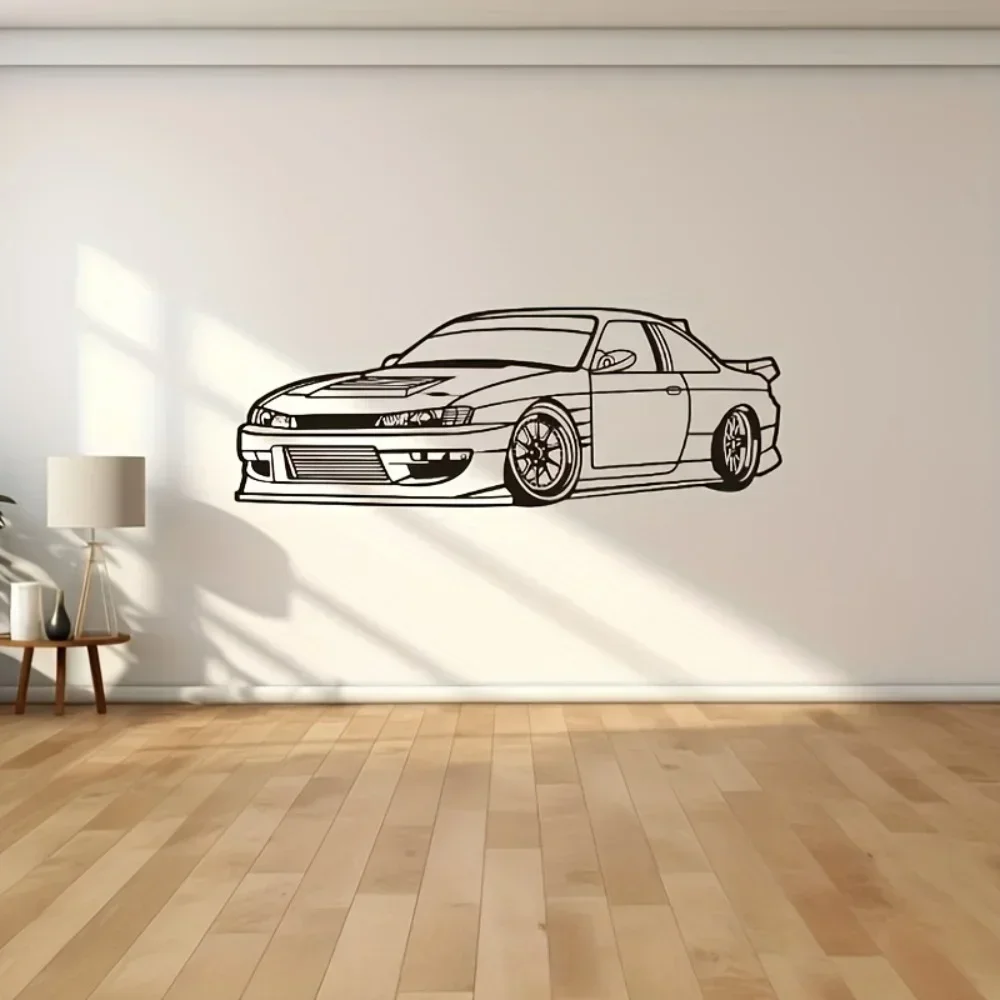 Hochwertige Auto-Wandkunst aus Metall mit stilvollem Perspektiven-Design, passend für überall Schlafzimmer, ideales Geschenk für Autoliebhaber-Wandskulpturen