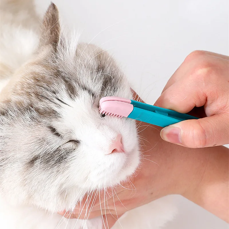 Pet Comb Tear Stain Brush Handheld Cat Eye Wipe Rub Eyes Poo Brush Cleaning Reusable Buckle Design for Cats Accessories