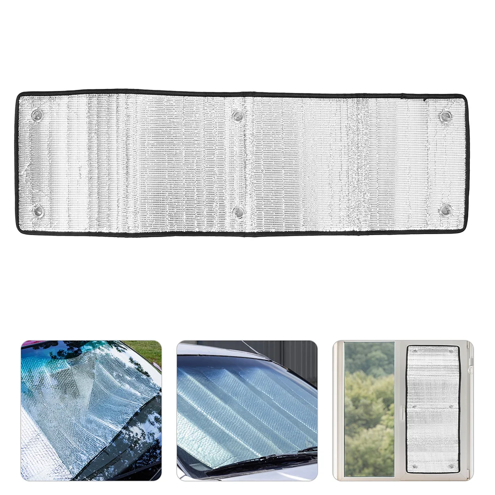 

2 Pcs Insulation Film Window Privacy Shower Aluminum Sun Blocking Removable Shades