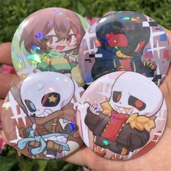 Game Anime UNDERTALE Chara Sans Ink Cosplay Badge Pin Tinplate Laser Brooch Accessories Prop