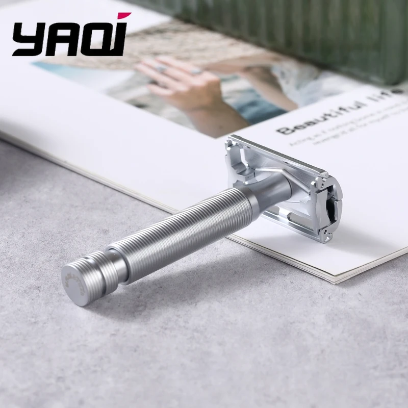 

2026 Flash Sale！YAQI Monarch Matte Chrome Color Safety Razor - Hypoallergenic length 85mm Man grooming Shaving tool 0.90mm gap