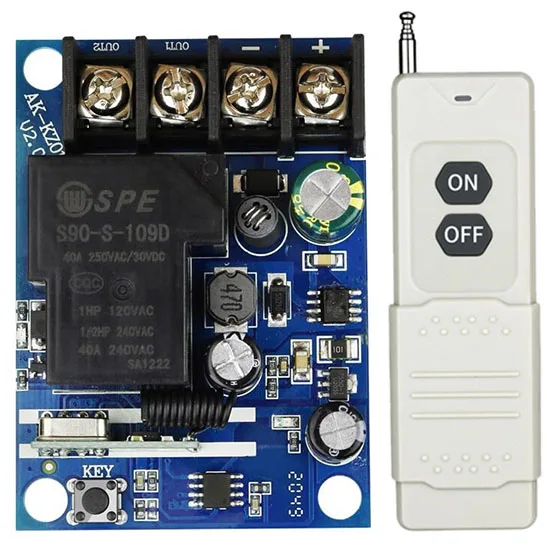 Универсальный беспроводной переключатель дистанционного управления 433 МГц, 12 В постоянного тока, 24 В, 48 В, 30 А, дистанционное реле включения и выключения для умной бытовой техники/свет