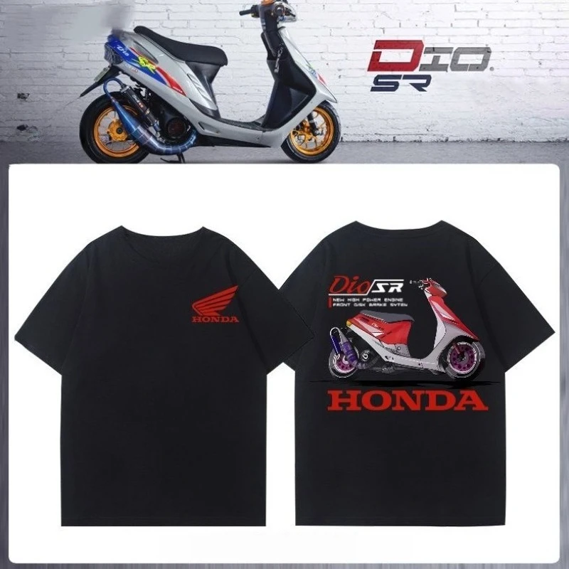 

Honda Men's and Women's T-shirts DIOSR Feelings Modified Motorcycle Summer Locomotive Lovers Riding Casual Retro Short Sleeves