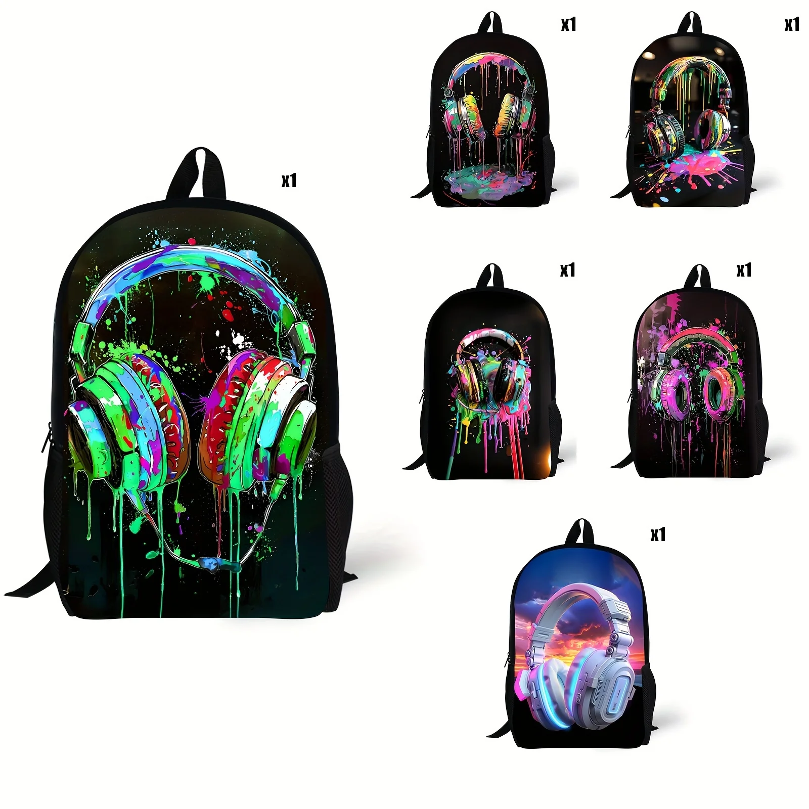 

Polyester Casual Student Backpack with Adjustable Strap, Young Student Schoolbag, Casual Large Capacity Portable Travel Bag