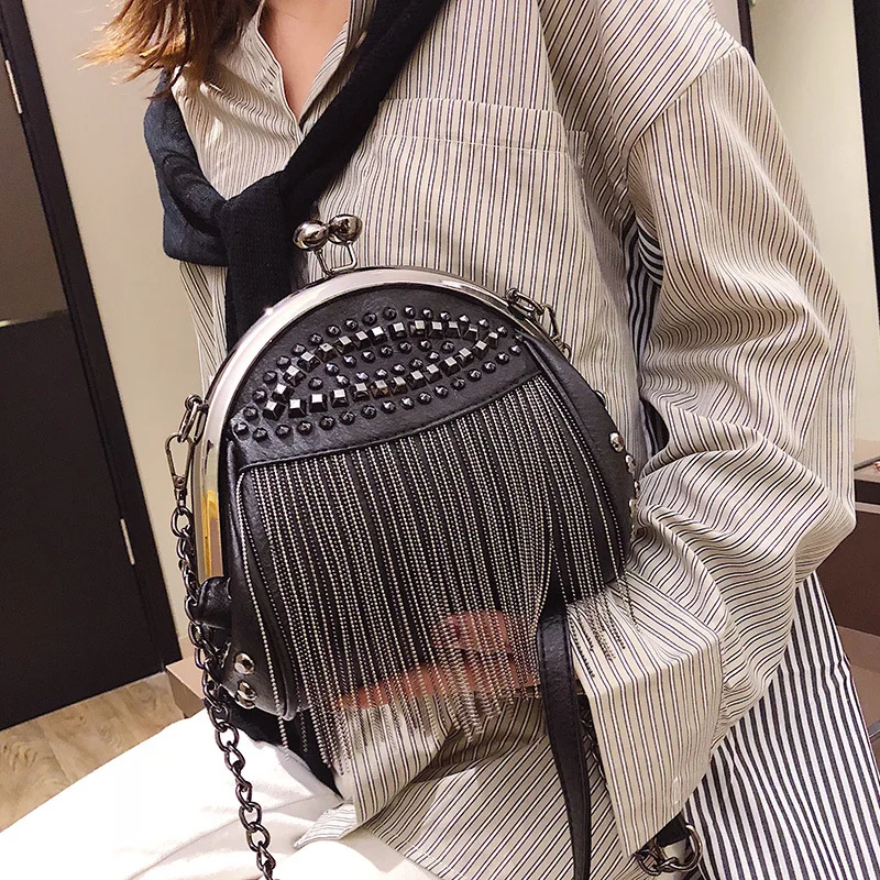 Tassel Shell Crossbody Messenger Bag Bags for Women 2022 Small PU Leather Lady Chain Brand Shoulder Bags Handbags Purse