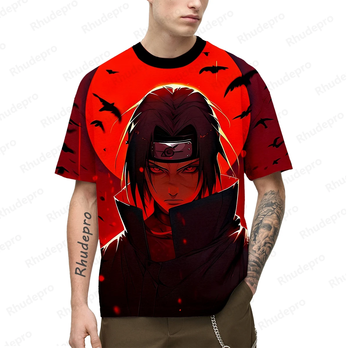 Hip Hop T Shirts For Men Men's T-shirt New Clothing Naruto Short Sleeve Cosplay Oversized Y2k Clothes T-shirts Gift 2024 Tops