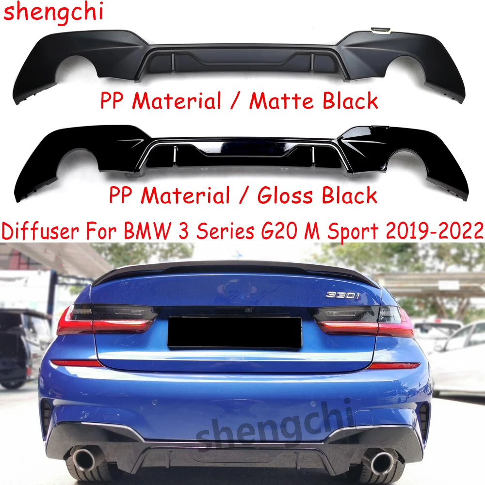 G20 PP Material Rear Bumper Lip Diffuser For BMW 3 Series G20 Pre-Lci 318i 320i 330i M Sport MP Style Rear Diffuser 2019-2022