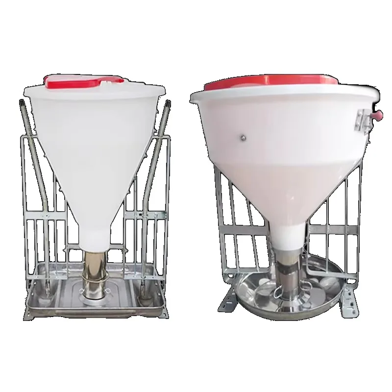 

Dry Wet Automatic Pig Feeder With Plastic Feeder for Fattening Pigs Double Sided Adjustable Flow Hog Feed Trough Farm Supply