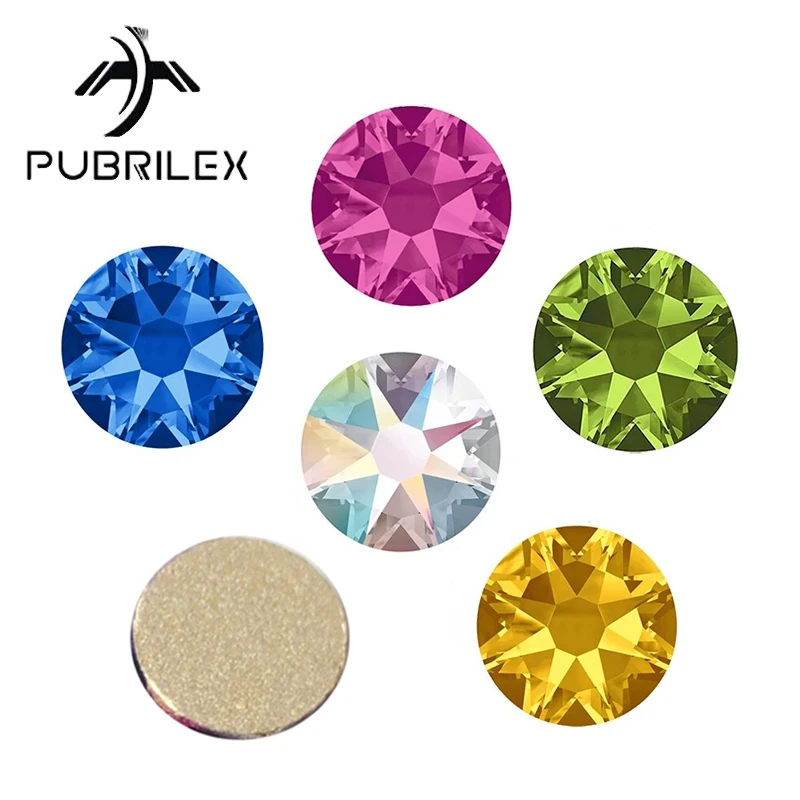 288pcs SS16 SS20 Pubrilex 2088NOHF Glitter Nail Art Rhinestones Flatback Non Hotfix Crystal for Garment Jewelry Decoration