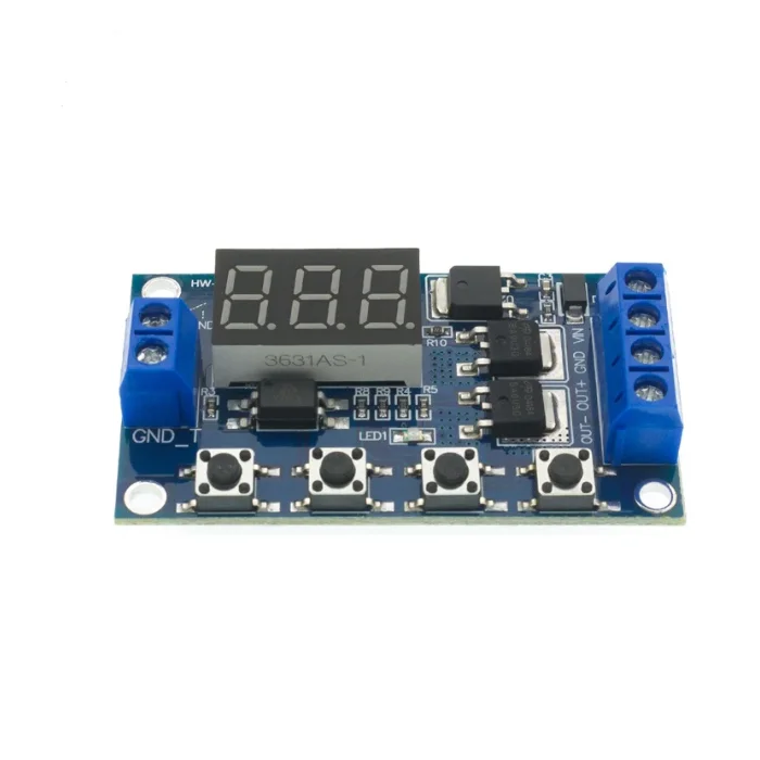 Trigger Loop Timer Delay Switch Circuit with LED Digital Display Dual MOS Control Board Instead of Relay Module 12 24V