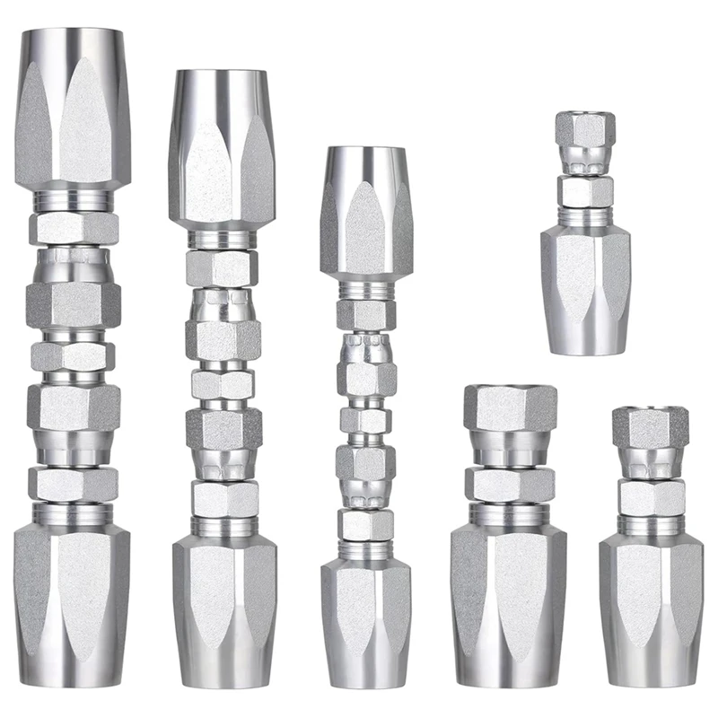 

3 шт. комплект для ремонта поля гидравлического шланга, 1/4 дюйма, 3/8 дюйма, 1/2 дюйма и небольшие запасные части, многоразовые гидравлические ремонтные фитинги