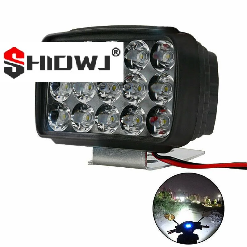 15 LED Motorcycle Headlight 12V-80V Super Bright Front Worklight ATVs Fog Lamp Scooters Spotlight Modified Accessories