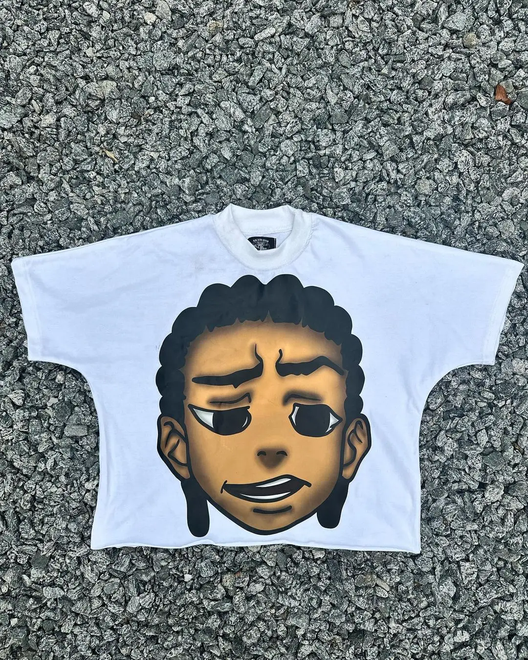 

Streetwear T Shirt Harajuku Oversized Cartoon Head Print Short Sleeve Mens Womens Hip Hop Fashion Round Neck Cotton Short Sleeve