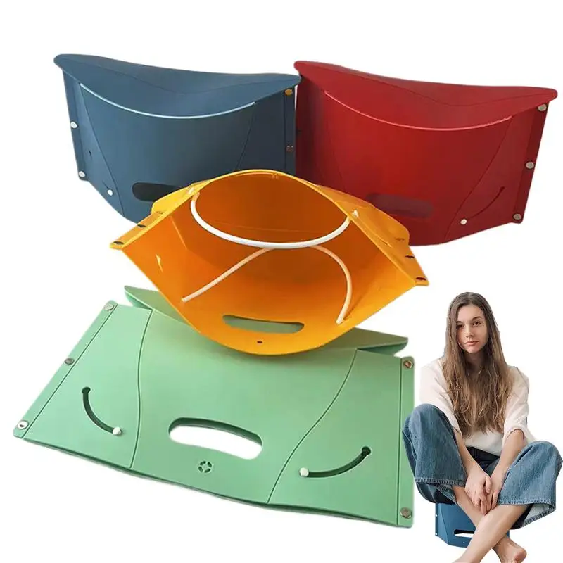 

4PCS Foldable Stool For Camping Outdoor Pocket Size Chair Waterproof Hand Bag Stool For Line Up Picnic Walking