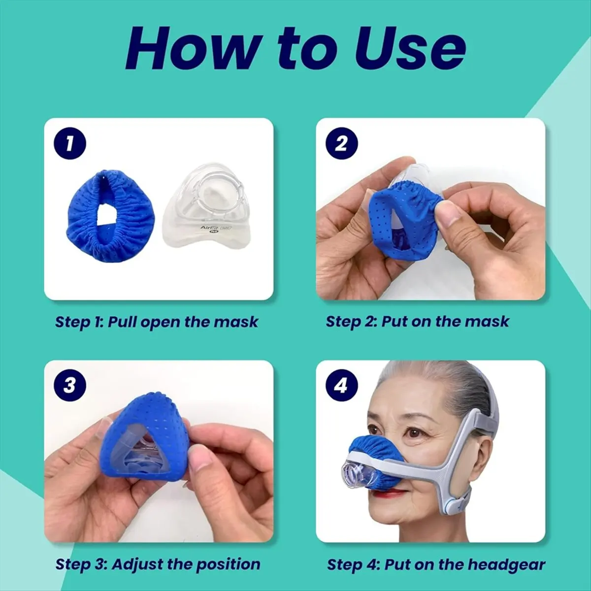 *ESTR 8Pack Reusable CPAP Nasal Mask Liners for Complitable N20, C Pap Mask Covers with Breathable Fabric Cushion