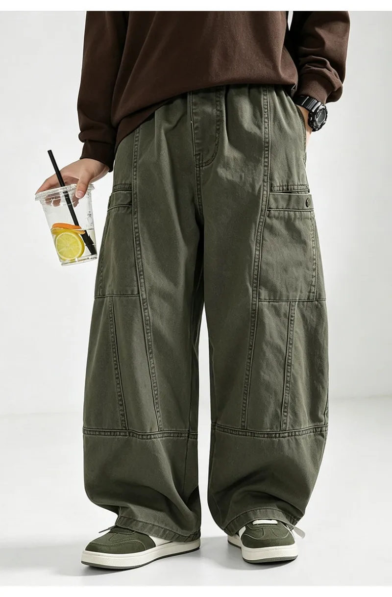 Kinder Jungen Gerade Hosen UNITIM Herbst Junior Jungen Latzhosen Lose Lässige Elastische Taille Teenager Jungen Weite Hosen – Detail 19