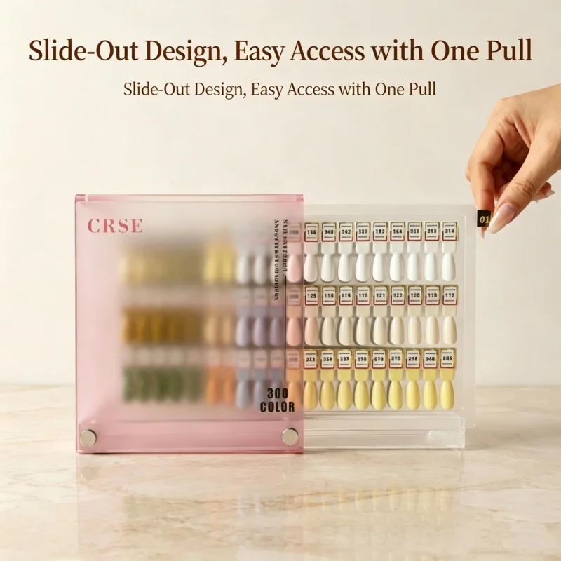 300 Tips Magnetic Nails Display Acrylic Storage Box Gel Polish Sample Swatches Card Nail Art Manicure Color Test Display Tools