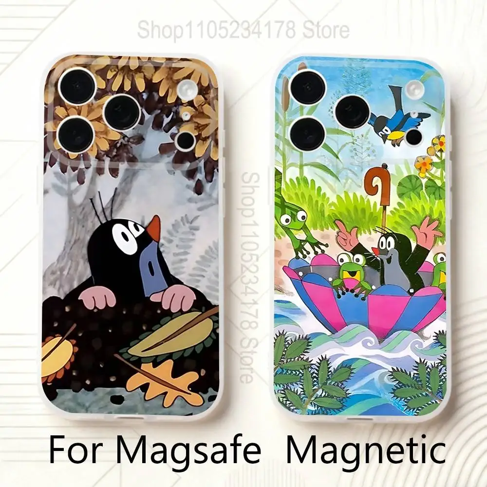 

Cartoon Littles M-Mole Frosted Clear Magnetic Phone Case for iPhone 17,16,15,14,13,12,11 Pro,Max,Plus,Mini,Air,E