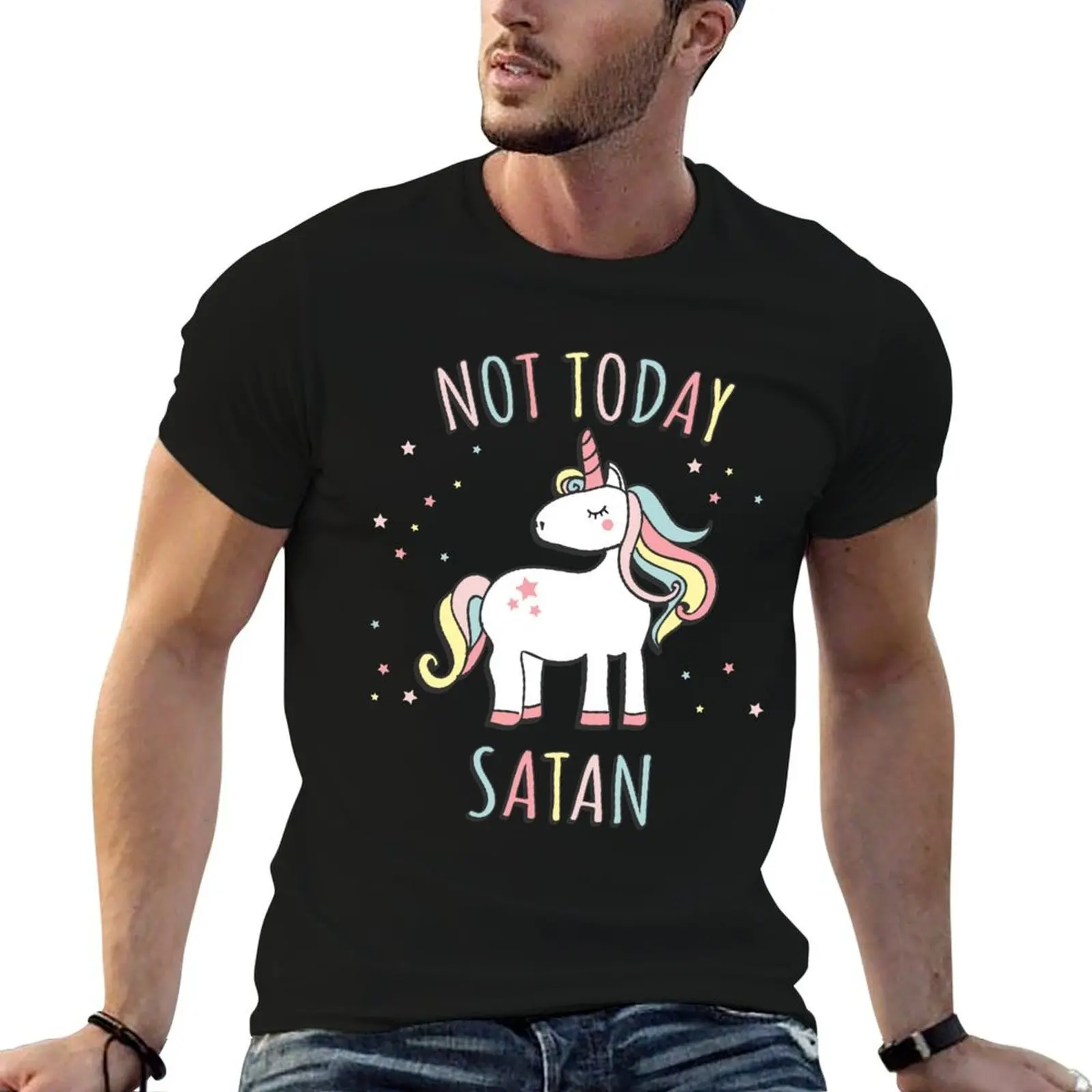 

Not Today Satan Unicorn T-Shirt t shirt man cotton man t shirts for men casual funny t shirts cotton T-shirt