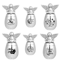 Small Keepsake Urns for Human Ashes Stainless Steel Angel Wings Heart Mini Cremation Memorial Urns for Ashes Jewelry Dropship