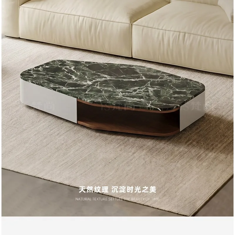 New luxury stone coffee table, marble high-end shaped light luxury tea table,artistic feel for living room and home coffee table