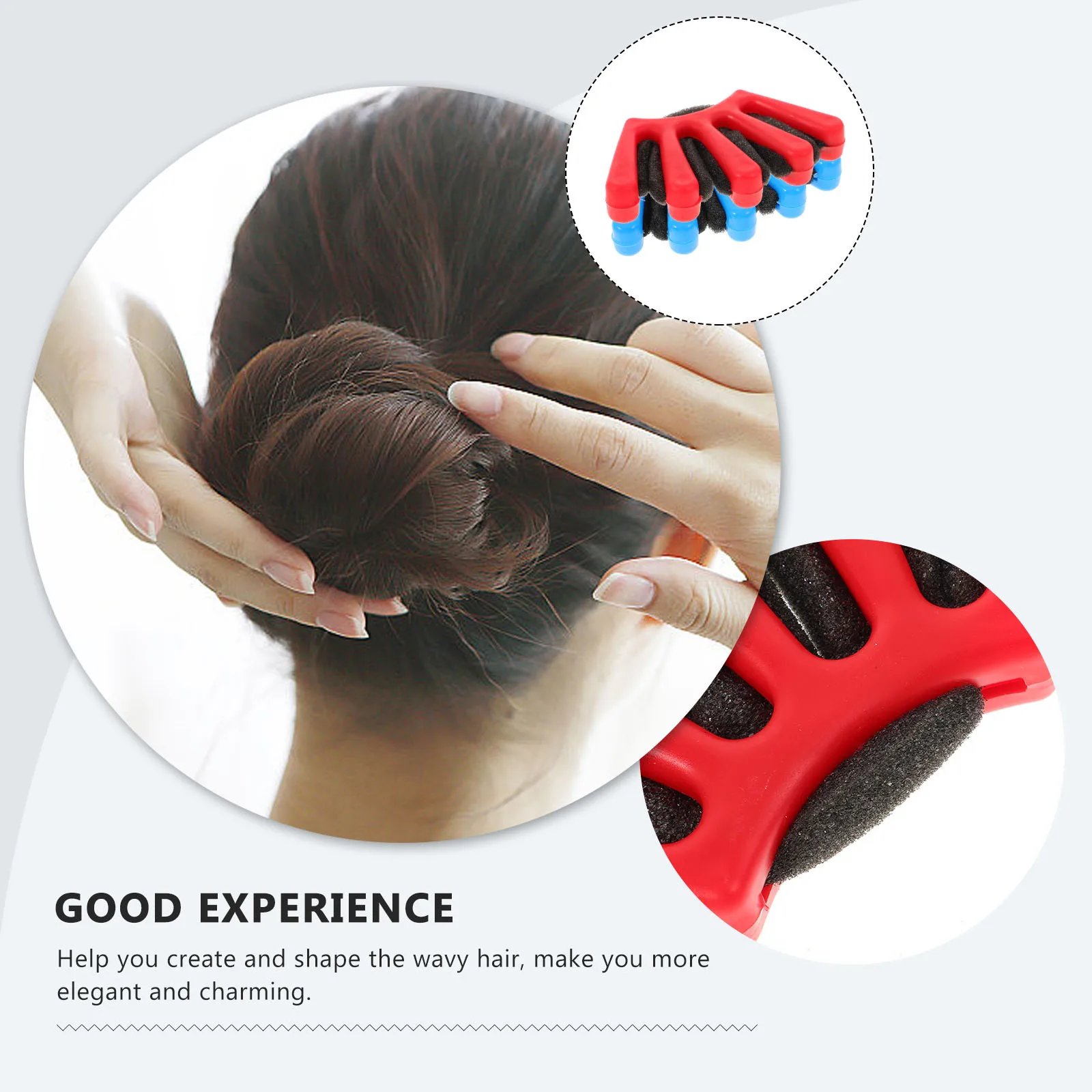 

2 шт., инструмент для плетения волос, прочный, легкий, сделай сам, прическа для женщин, синий, красный, элегантный, волнистый, для вечеринки, банкета