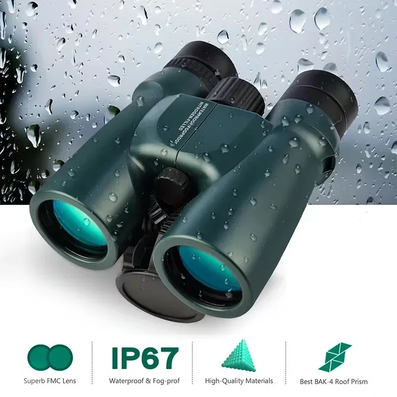 10X42 High Definition Nitrogen-filled Waterproof Bird-watching Binoculars Portable Outdoor Camping Trekking Binoculars