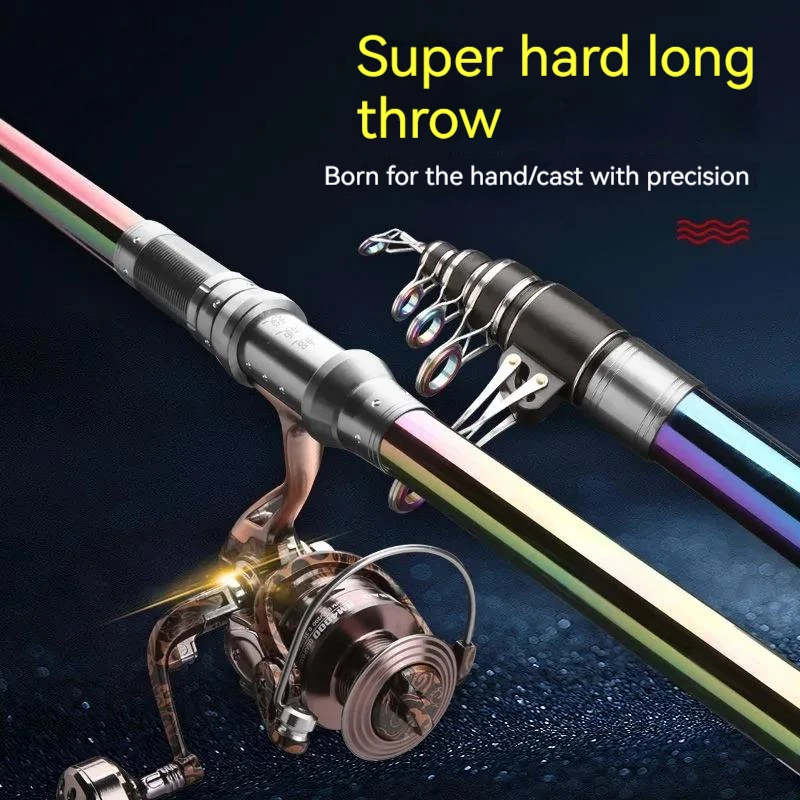 Throwing Surfing Rod 4.5/4.2/3.9/3.6/2.7/2.1M telescopic Carbon Spinning Fishing Rod Rotating Feeding Rod 50-200G Cast Bait