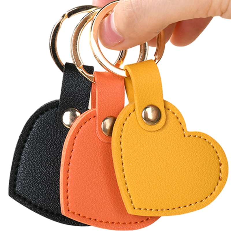 Charm Leather Heart Key Chain Fashion Leather Heart Shape Keychain Women Car Key Holder Home Key Ring Bag Car Pendant Gift