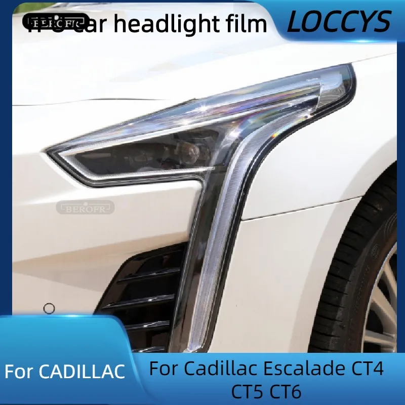 

For Cadillac Escalade CT4 CT5 CT6 Car Headlight Protection Tint Film Smoke Black Transparent TPU Front Light Sticker Accessories