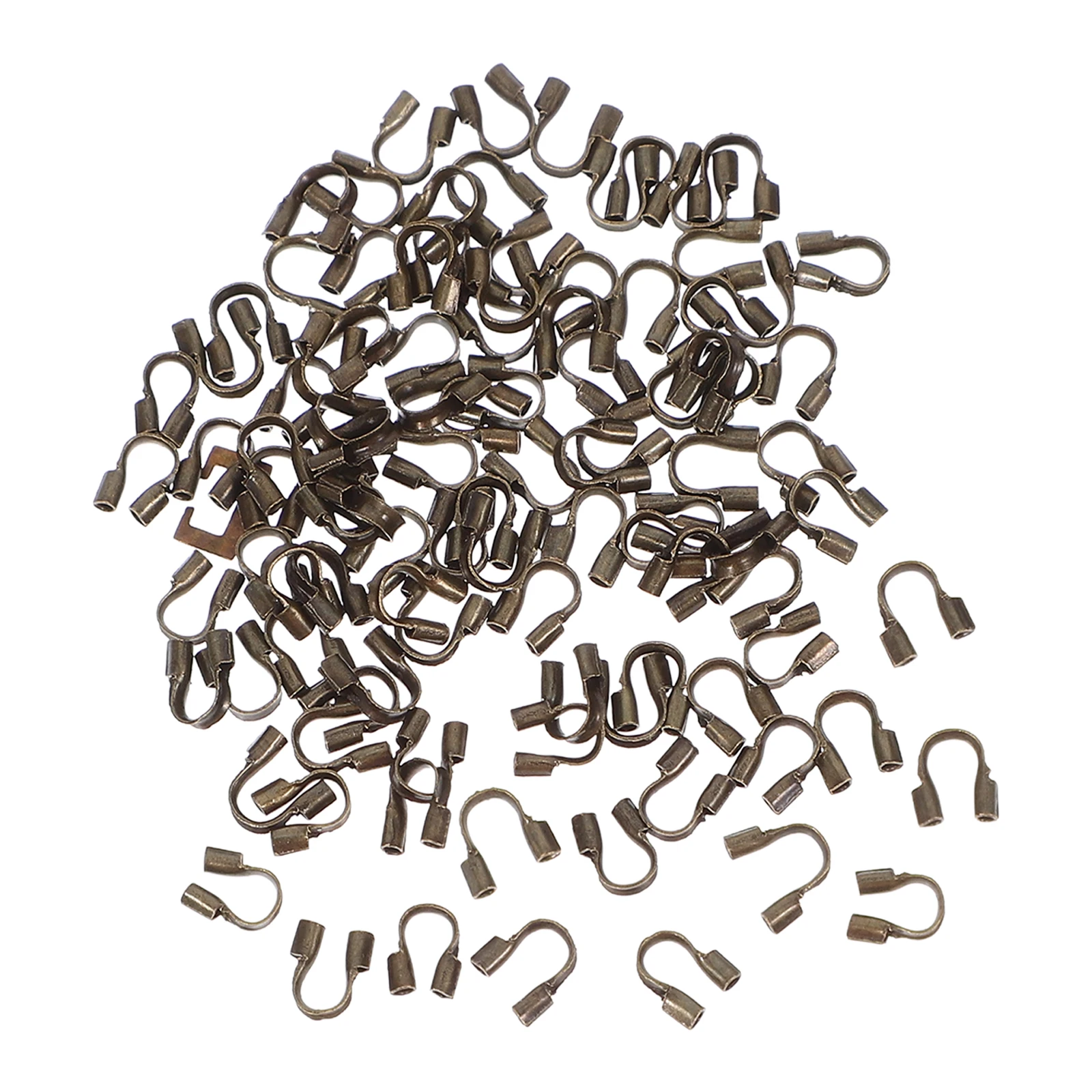 

100pcs 1 Bag U Shape Wire Thread Guard For Jewelry Making Reusable Crimp Bead Round Cover Necklace Bracelet Diy Craft Supplies