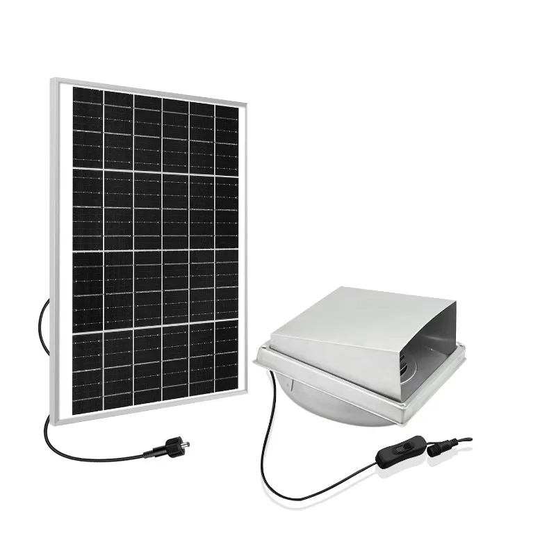 

15W Solar Through Wall Ventilation Fan Kit 6 Inch Stainless Steel Exhaust Fan with Factory Warehouse Loft Rain Cap