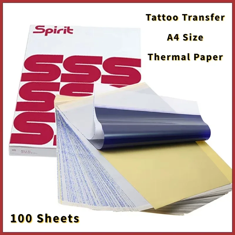 Tattoo A4 Transfer Paper 100 Sheets Tattoo Transfer Paper Stencil Carbon Copier Spirit Stencil Carbon 4 Layers Thermal Paper