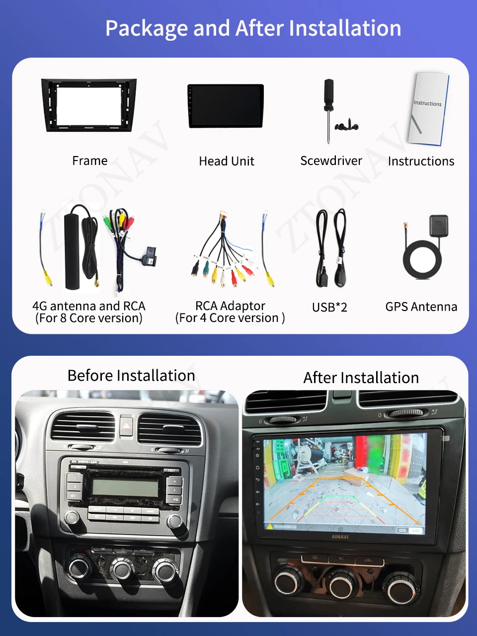 Carplay Car Stereo For Volkswagen Golf 6 2008 - 2016 Multimedia Android Radio Player Headunit Carplay Auto Support 360 Camera