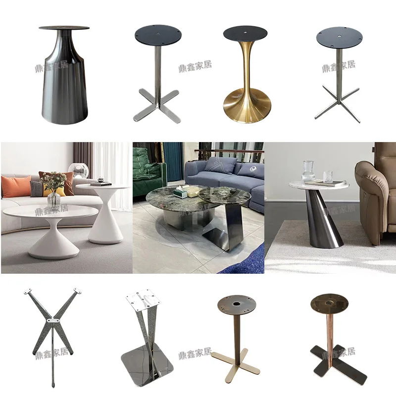 3Y stainless steel luxury stone coffee table shelf, legs, table tripod, marble edge, rock slab,support shelf bottom 5