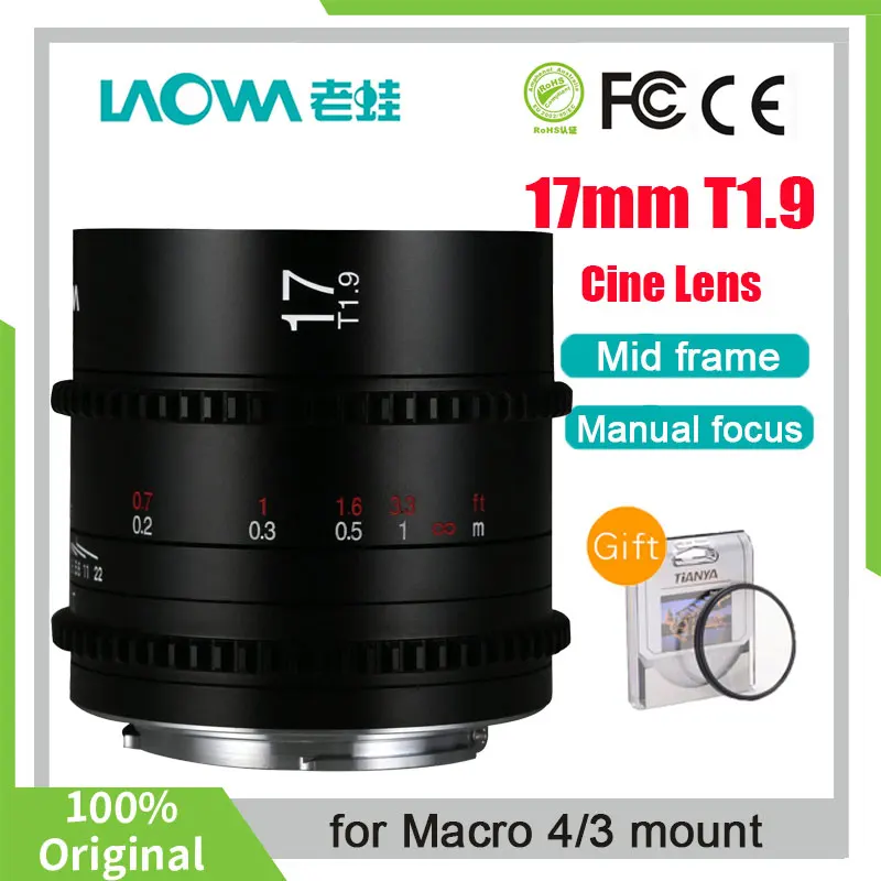 

Объектив Venus Optics Laowa 17 мм T1.9 MTF Cine для крепления камеры Micro Four Thirds MFT M43