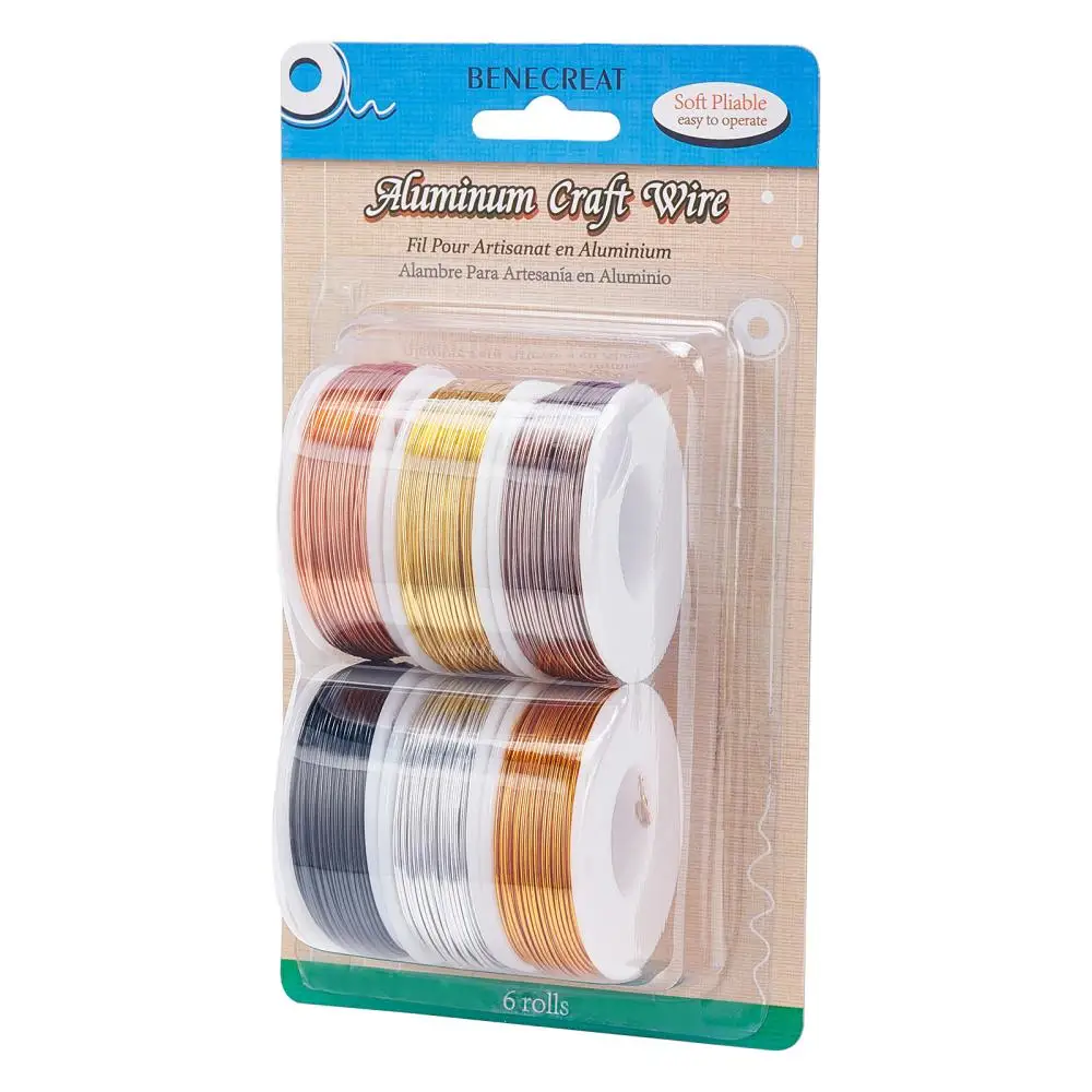 Aluminum Wire Mixed Color 20/17/15/12 Gauge 0.8mm 1.2mm 1.5mm 2mm  6 colors 1roll/color 6rolls/set For jewelry making