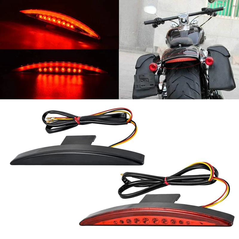 

Motorcycle Red/Smoke Rear Fender Tip Brake LED Tail Light Running Light For Harley Softail Breakout EFI FXSB CVO Custom 2013-17