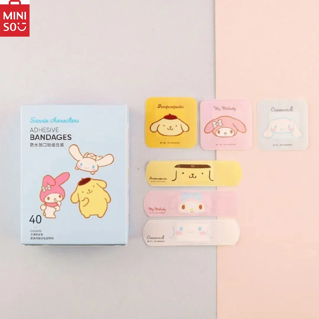 MINISO-Sanrio Série Yukui Dog Melody Dream Band-Aid impermeável, genuíno Band-Aid, bonito e adorável, em estoque, venda quente, novo