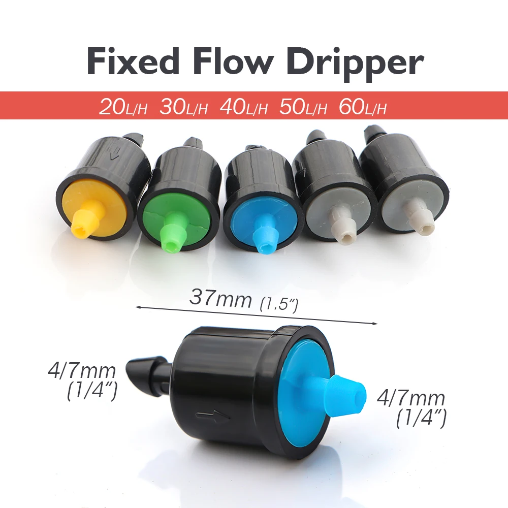 Garden 20/30/40/50/60L Fixed Flow Pressure Compensating Drip Emitter Can be used Irrigation The Connection 4/7MM Hose Fittings