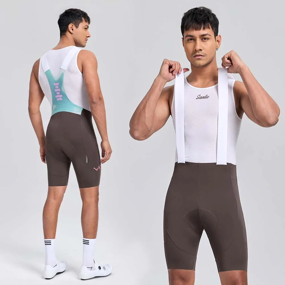 Santic Men Summer Cycling Suits Quick Drying Breathable Short Sleeved Jerseys Bib Shorts 100KG Cushion TM25CT102B