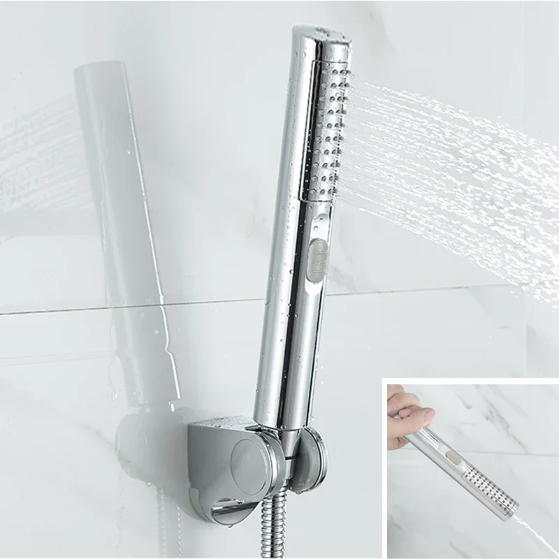 

Handheld Bathroom Faucet Sprayer ABS Plastic Pressurized Jet Spray Toilet Cleaning Hand Sprayer Set 2 Function Hand Shower Head